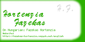 hortenzia fazekas business card
